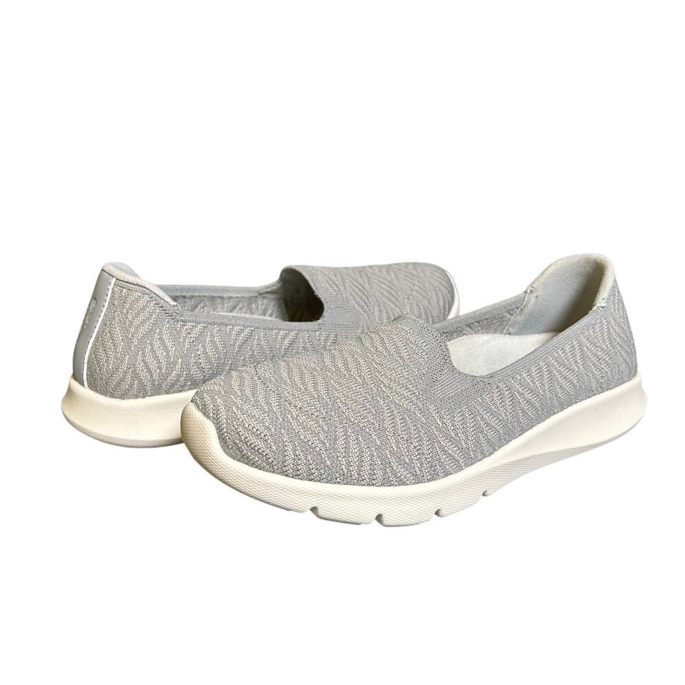 Revitalign Women's Orthotic Knit Comfort Stretch Wave Slip On Shoes Gray 5.5 B